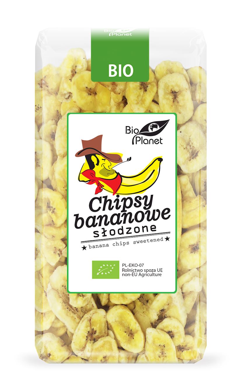 CHIPSY BANANOWE SŁODZONE BIO 350 g - BIO PLANET-0