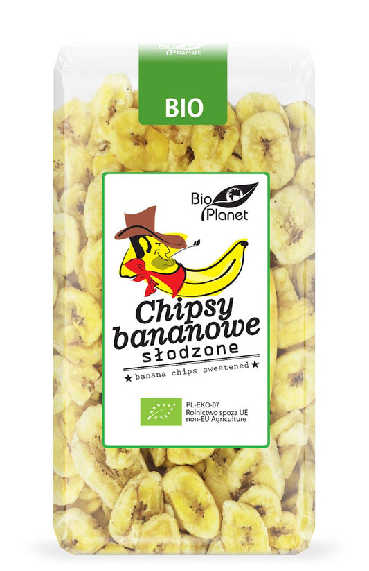 CHIPSY BANANOWE SŁODZONE BIO 350 g - BIO PLANET-0