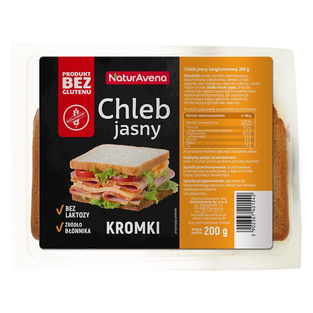 CHLEB JASNY NATURALNY BEZGLUTENOWY 200 g - NATURAVENA-0