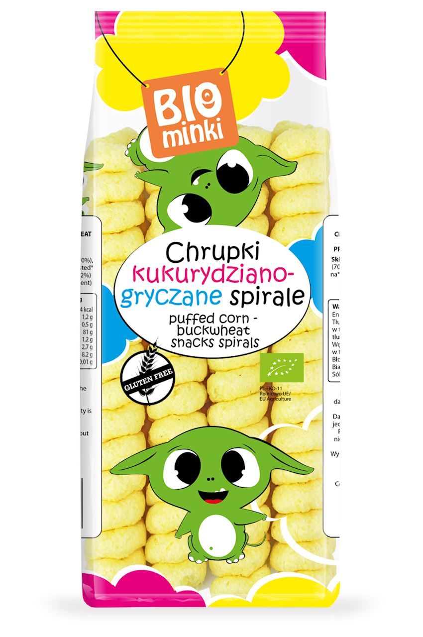 CHRUPKI KUKURYDZIANO-GRYCZANE SPIRALE BEZGLUTENOWE BIO 60 g - BIOMINKI-0