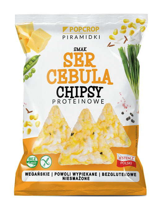 CHRUPKI PIRAMIDKI PROTEINOWE O SMAKU SERA I CEBULI 60 g - POPCROP-0