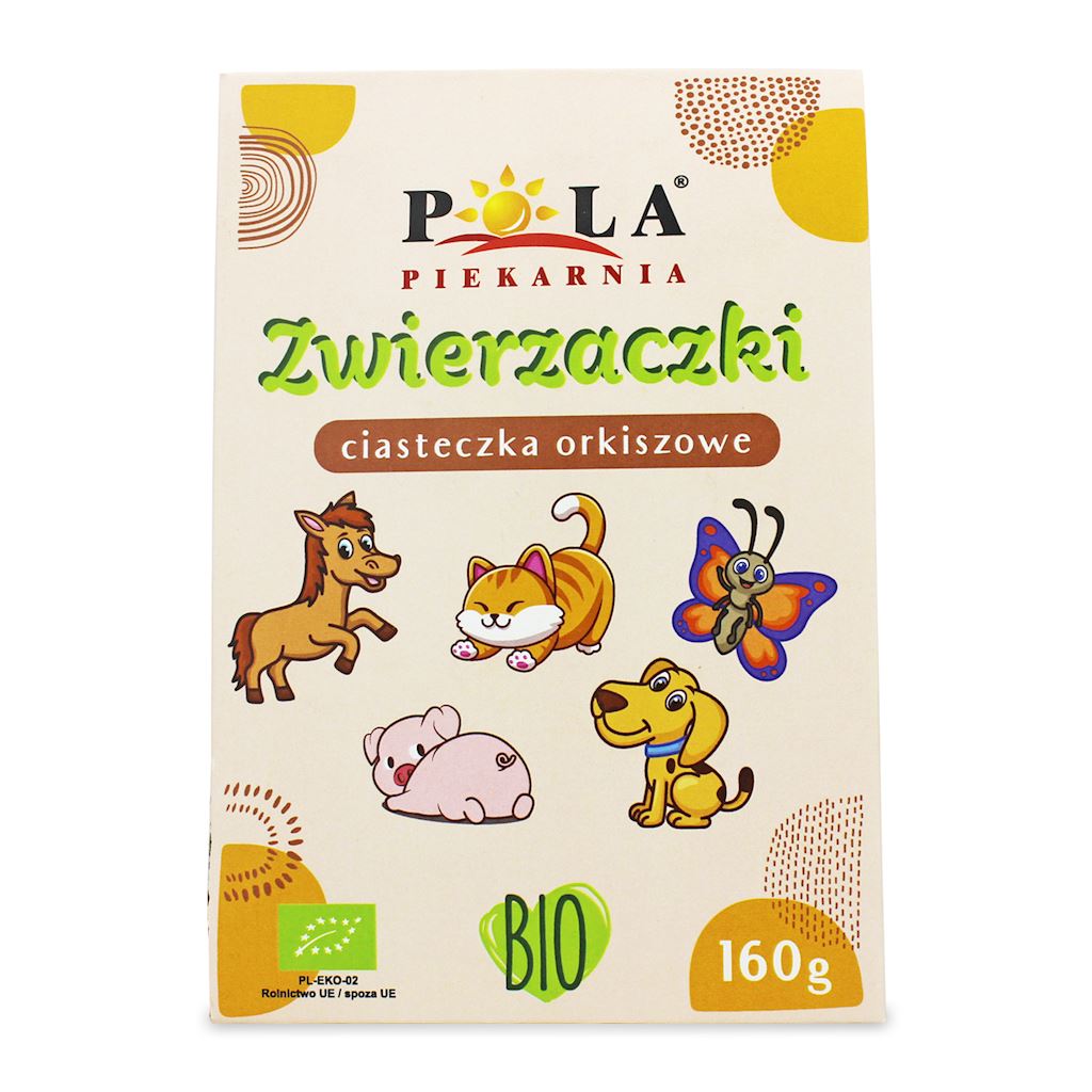 CIASTKA KRUCHE ORKISZOWE ZWIERZACZKI BIO 160 g - POLA-0