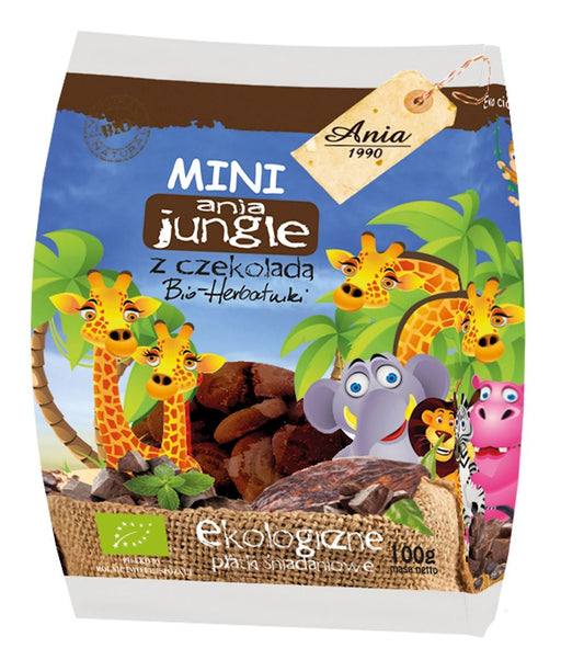 CIASTKA Z CZEKOLADĄ MINI JUNGLE BIO 100 g - BIO ANIA-0