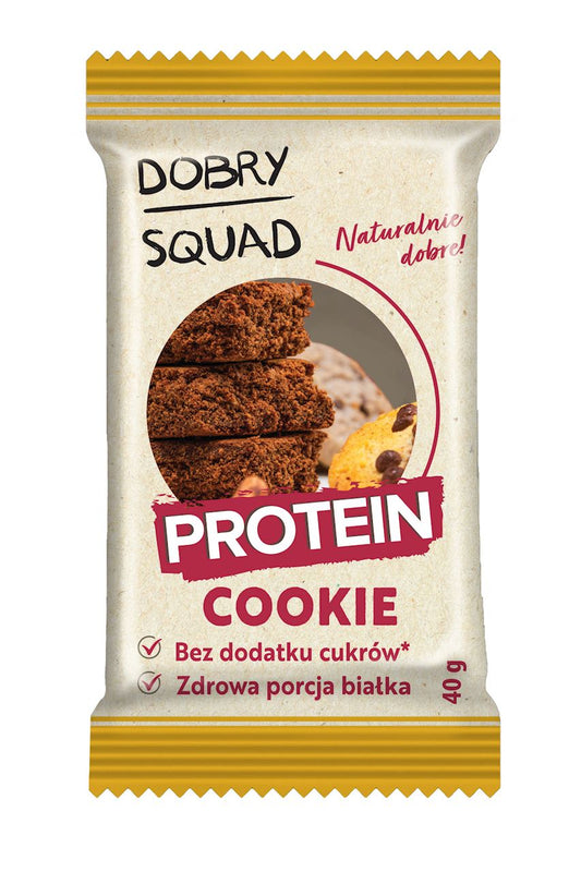 CIASTKO PROTEINOWE COOKIE BEZ DODATKU CUKRU BEZGLUTENOWE 40 g - DOBRY SQUAD-0