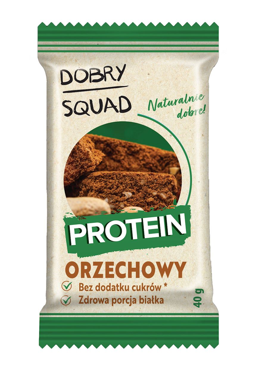 CIASTKO PROTEINOWE ORZECHOWE BEZ DODATKU CUKRU BEZGLUTENOWE 40 g - DOBRY SQUAD-0