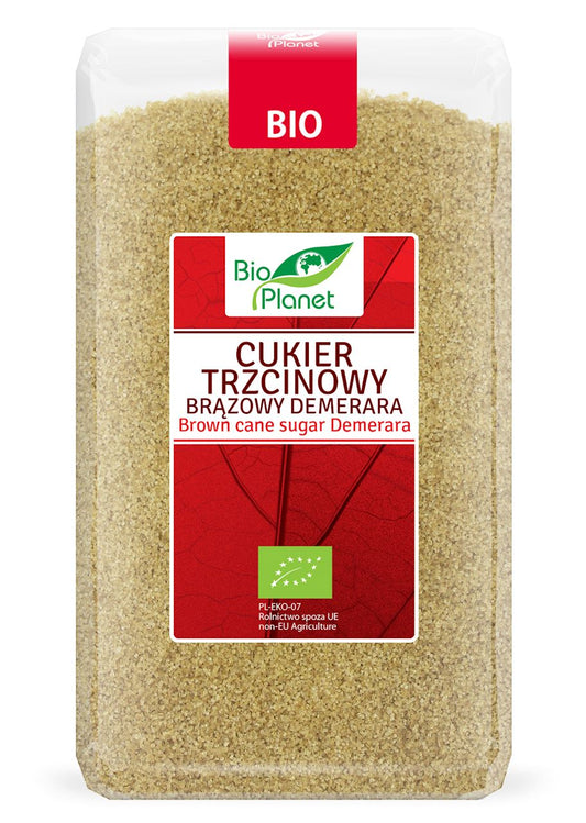 CUKIER TRZCINOWY BRĄZOWY DEMERARA BIO 1 kg - BIO PLANET-0