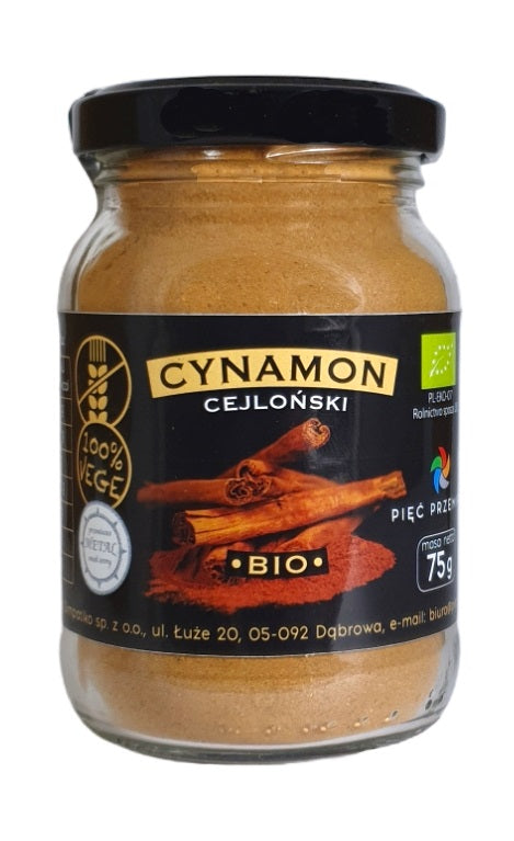 CYNAMON CEJLOŃSKI BEZGLUTENOWY BIO 75 g - PIĘĆ PRZEMIAN-0