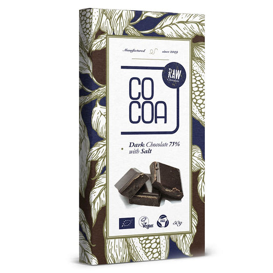 CZEKOLADA CIEMNA 75 % Z SOLĄ BIO 50 g - COCOA-0