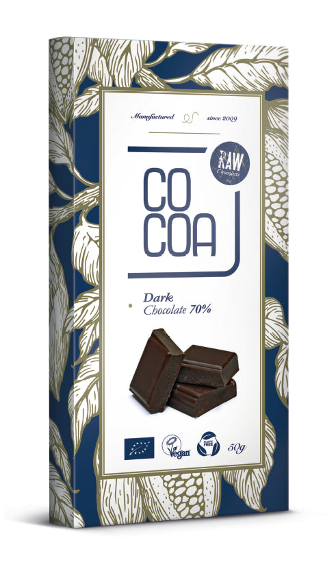 CZEKOLADA SUROWA KLASYCZNA GORZKA 70 % BIO 50 g - COCOA-0