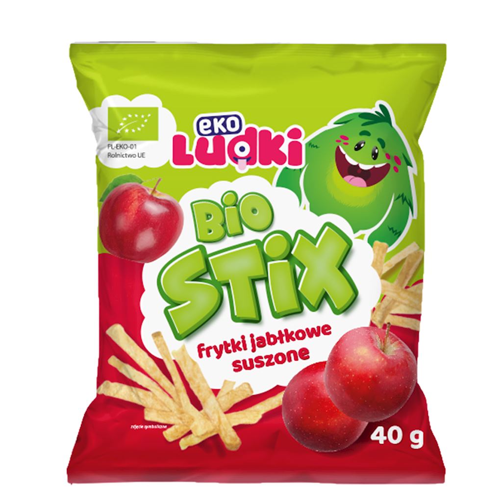 FRYTKI (SŁUPKI) JABŁKOWE SUSZONE BIO 40 g - EKO LUDKI-0