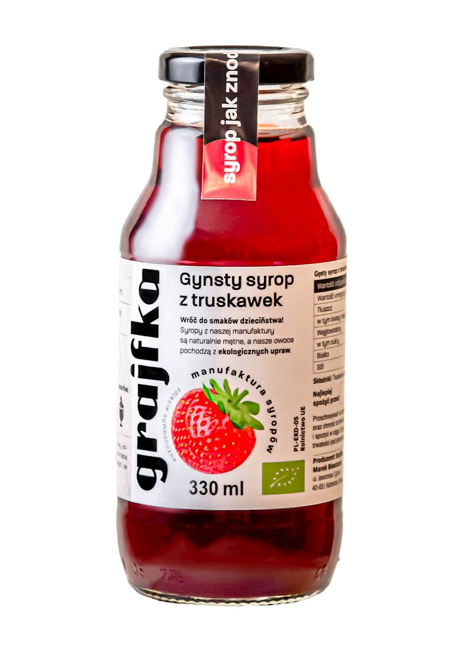 GĘSTY SYROP Z TRUSKAWEK BIO 330 ml - GRAJFKA-0