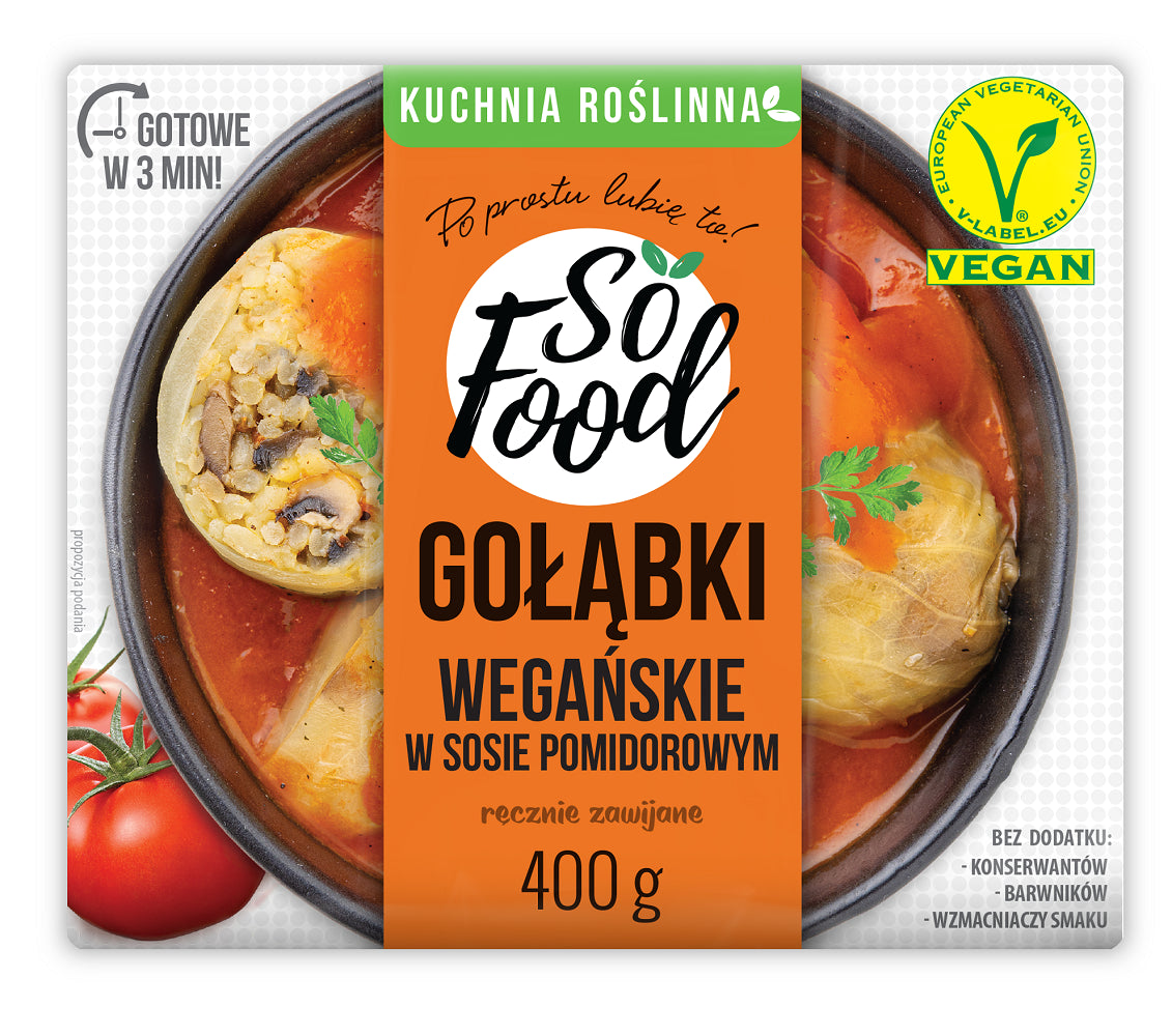 GOŁĄBKI WEGAŃSKIE W SOSIE POMIDOROWYM 400 g - SO FOOD-0