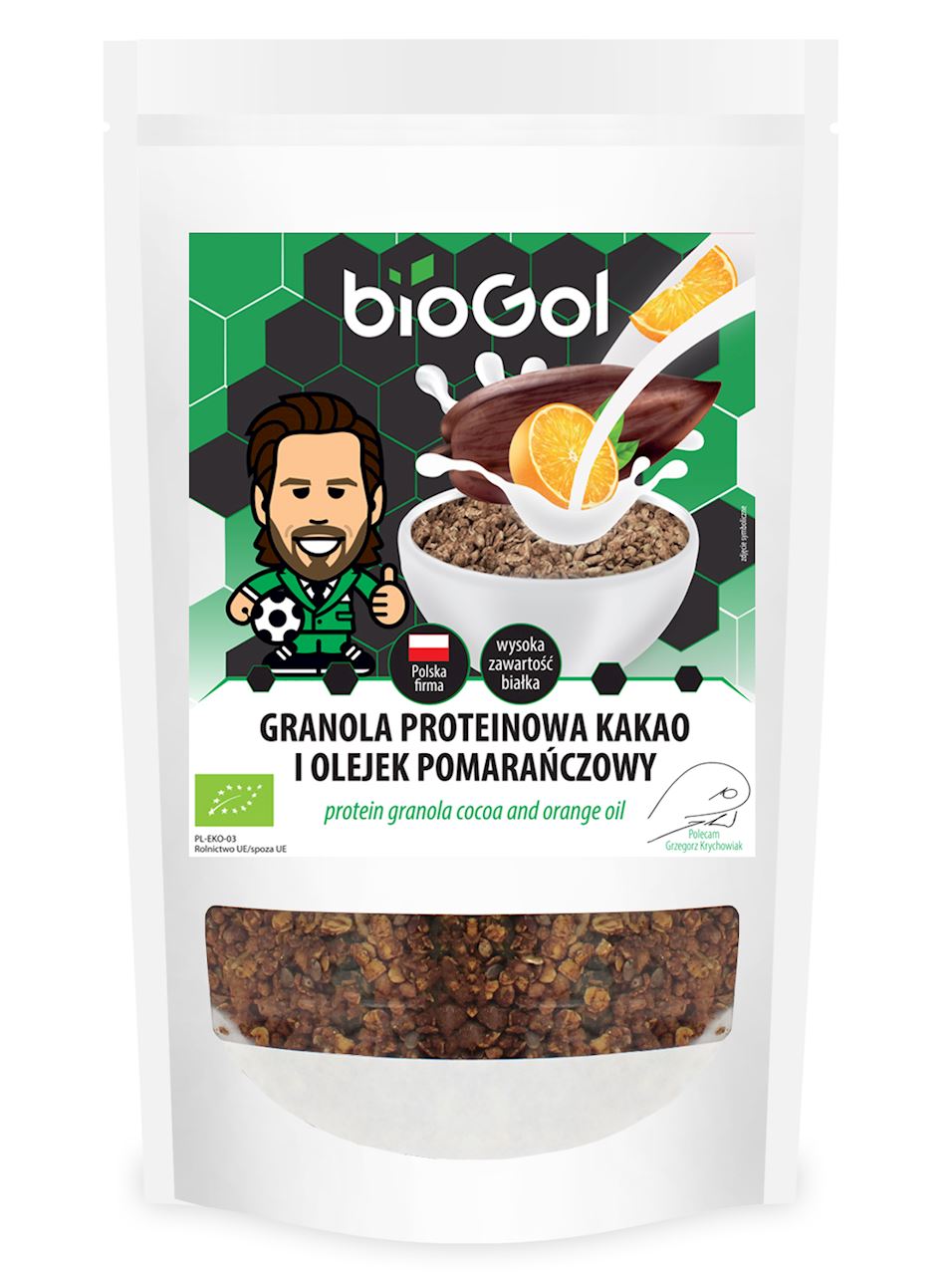 GRANOLA PROTEINOWA KAKAO I OLEJEK POMARAŃCZOWY BIO 200 g - BIOGOL-0