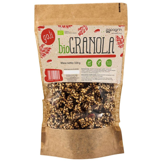 GRANOLA Z GOJI BEZ DODATKU CUKRÓW BEZGLUTENOWA BIO 320 g - PAPAGRIN-0