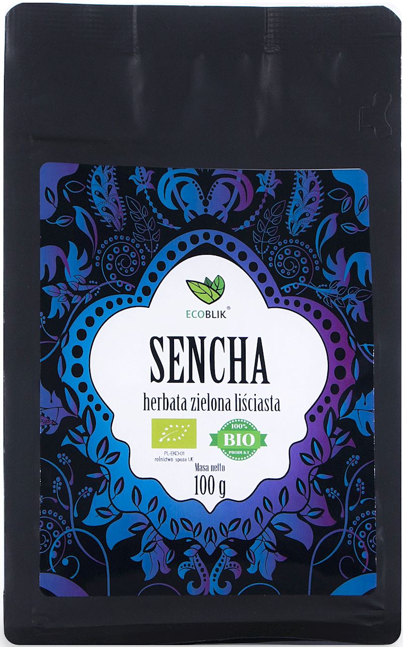 HERBATA ZIELONA LIŚCIASTA SENCHA BIO 100 g – ECOBLIK-0