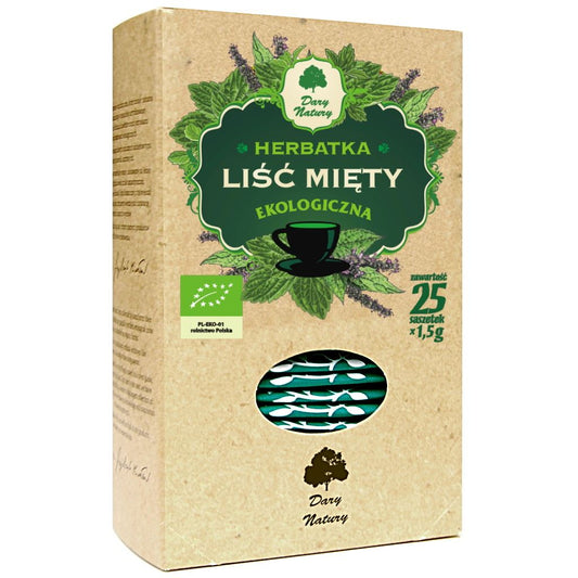 HERBATKA LIŚĆ MIĘTY BIO (25 x 1,5 g) 37,5 g - DARY NATURY-0