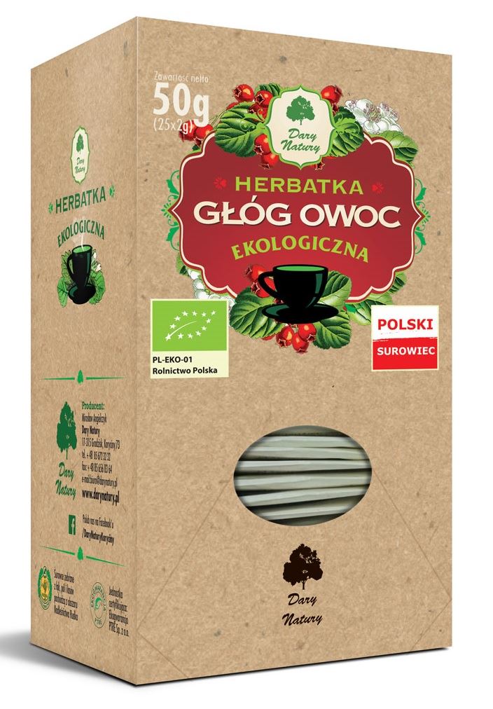 HERBATKA OWOC GŁOGU BIO (25 x 2 g) 50 g - DARY NATURY-0