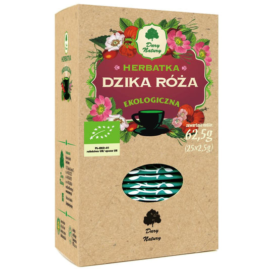 HERBATKA Z DZIKIEJ RÓŻY BIO (25 x 2,5 g) 62,5 g - DARY NATURY-0