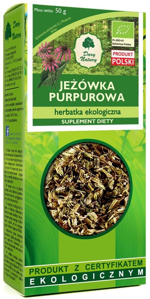 HERBATKA Z JEŻÓWKI PURPUROWEJ BIO 50 g - DARY NATURY-0