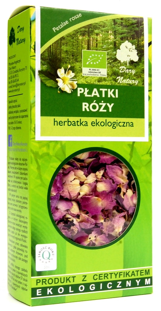 HERBATKA Z PŁATKÓW RÓŻY BIO 20 g - DARY NATURY-0