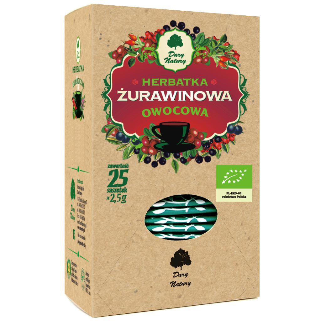 HERBATKA ŻURAWINOWA BIO (25 x 2,5 g) 62,5 g - DARY NATURY-0