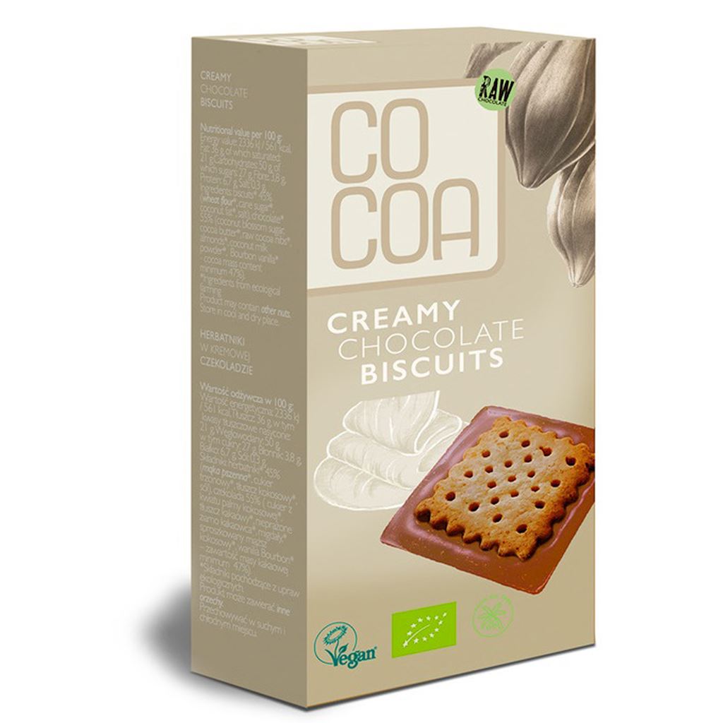 HERBATNIKI Z CZEKOLADĄ CREAMY BIO 95 g - COCOA-0