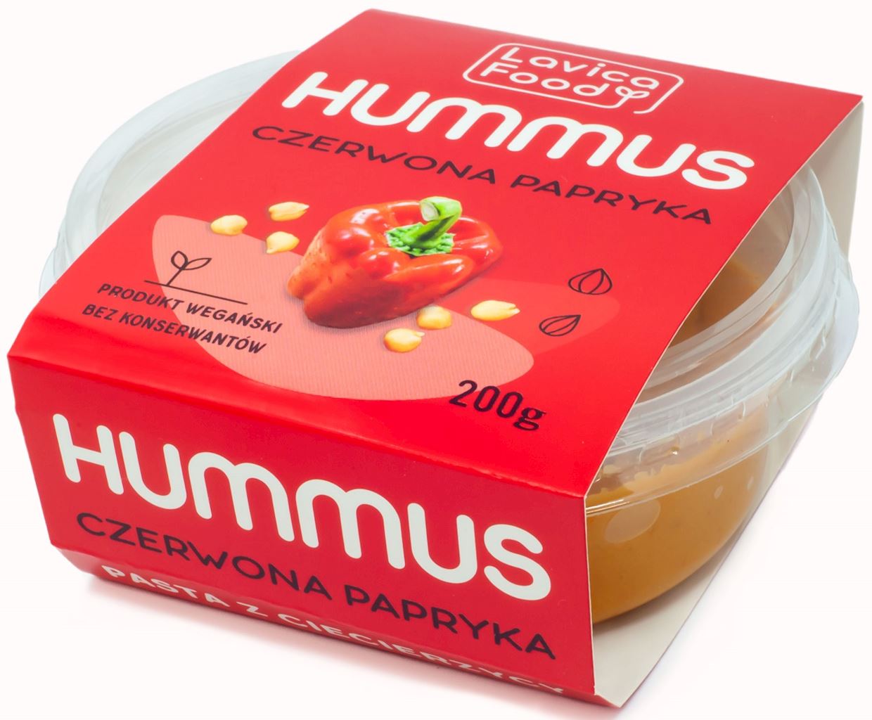 HUMMUS CZERWONA PAPRYKA 200 g - LAVICA FOOD-0