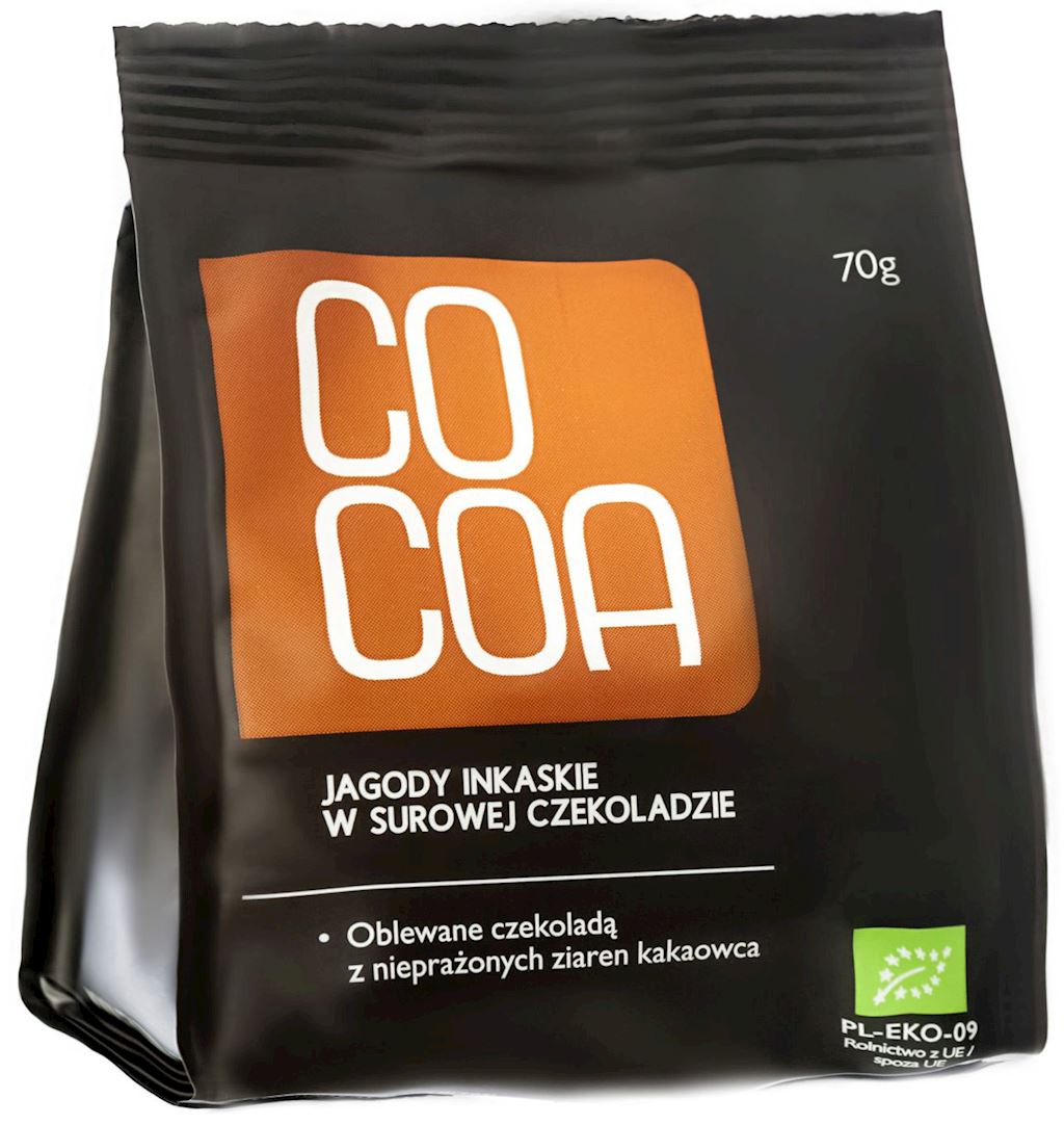 JAGODY INKASKIE W SUROWEJ CZEKOLADZIE BIO 70 g - COCOA-0