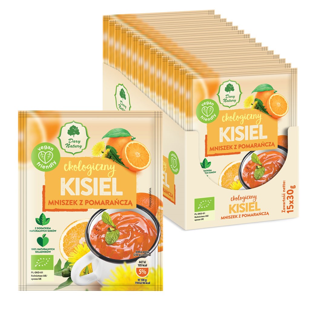 KISIEL INSTANT MNISZEK Z POMARAŃCZĄ BEZGLUTENOWY BIO 30 g - DARY NATURY-0