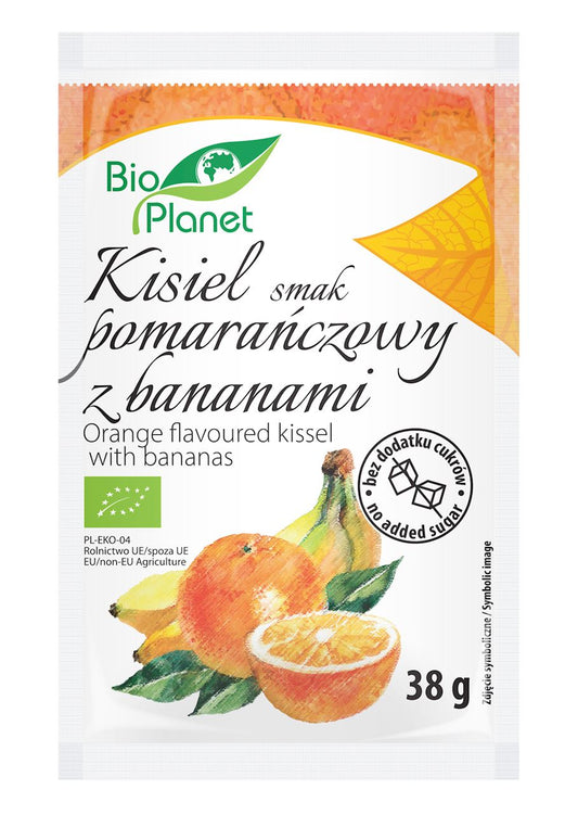 KISIEL O SMAKU POMARAŃCZOWYM Z BANANAMI BIO 38 g - BIO PLANET-0