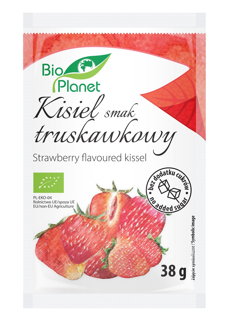 KISIEL O SMAKU TRUSKAWKOWYM Z TRUSKAWKAMI BIO 38 g - BIO PLANET-0