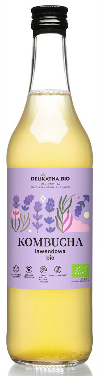 KOMBUCHA LAWENDOWA BIO 500 ml - DELIKATNA (ZAKWASOWNIA)-0