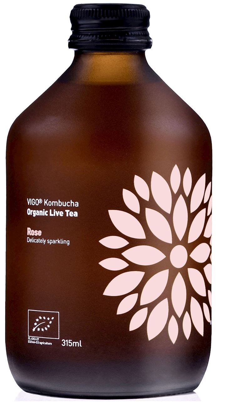 KOMBUCHA RÓŻANA BEZGLUTENOWA BIO 330  ml - VIGO-0