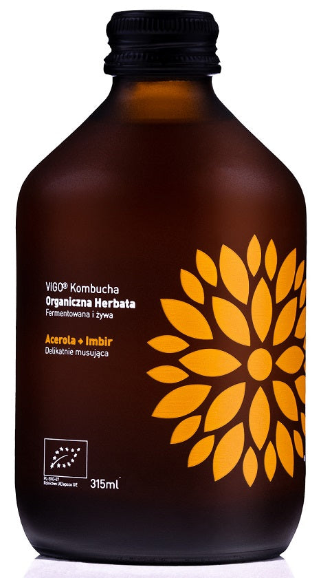 KOMBUCHA Z ACEROLĄ I IMBIREM BEZGLUTENOWA BIO 330 ml - VIGO-0