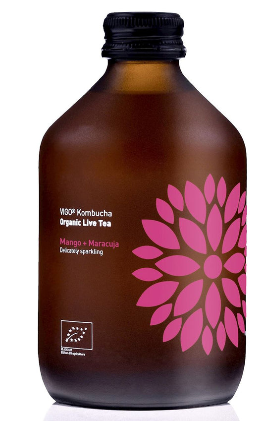 KOMBUCHA Z MANGO I MARAKUJĄ BEZGLUTENOWA BIO 330 ml - VIGO-0