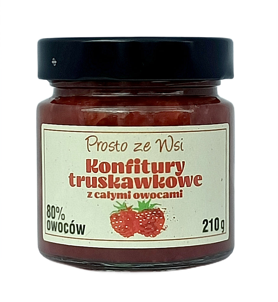 KONFITURA EKSTRA Z TRUSKAWEK Z CAŁYMI OWOCAMI 210 g - PROSTO ZE WSI-0