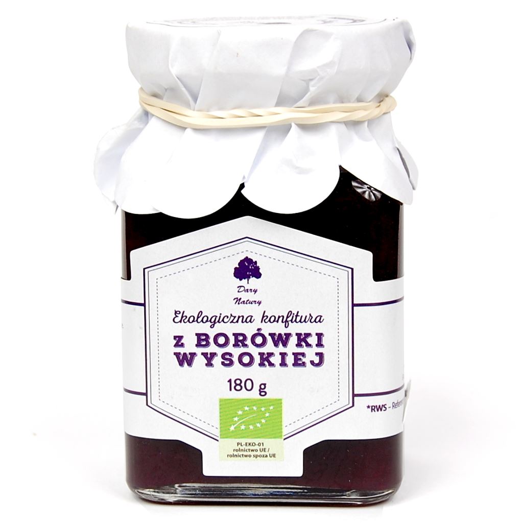 KONFITURA Z BORÓWKI BIO 180 g - DARY NATURY-0