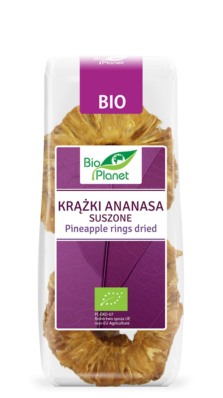 KRĄŻKI ANANASA SUSZONE BIO 100 g - BIO PLANET-0