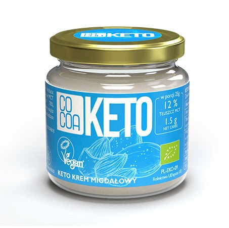 KREM MIGDAŁOWY KETO Z OLEJEM MCT BEZ DODATKU CUKRU BIO 200 g - COCOA-0