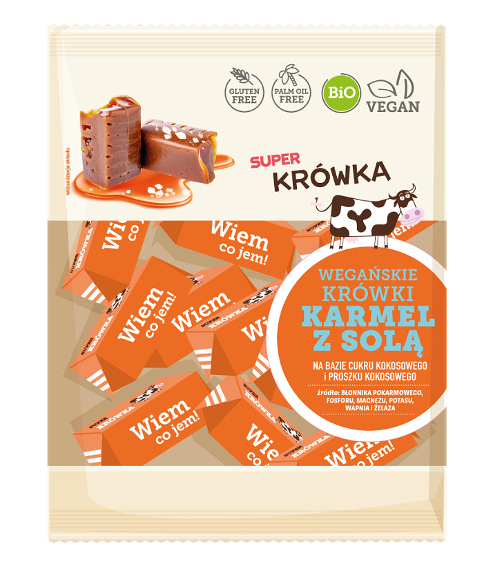 KRÓWKI O SMAKU KARMELU Z SOLĄ BEZMLECZNE BEZGLUTENOWE BIO 150 g - ME GUSTO (SUPER KRÓWKA)-0