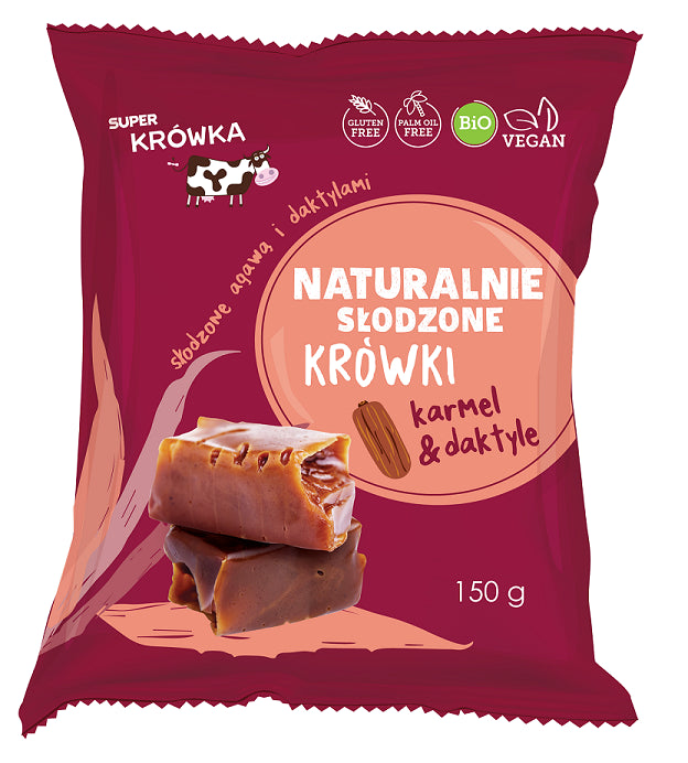 KRÓWKI SŁODZONE AGAWĄ I DAKTYLAMI BEZMLECZNE BEZGLUTENOWE BIO 150 g - ME GUSTO (SUPER KRÓWKA)-0