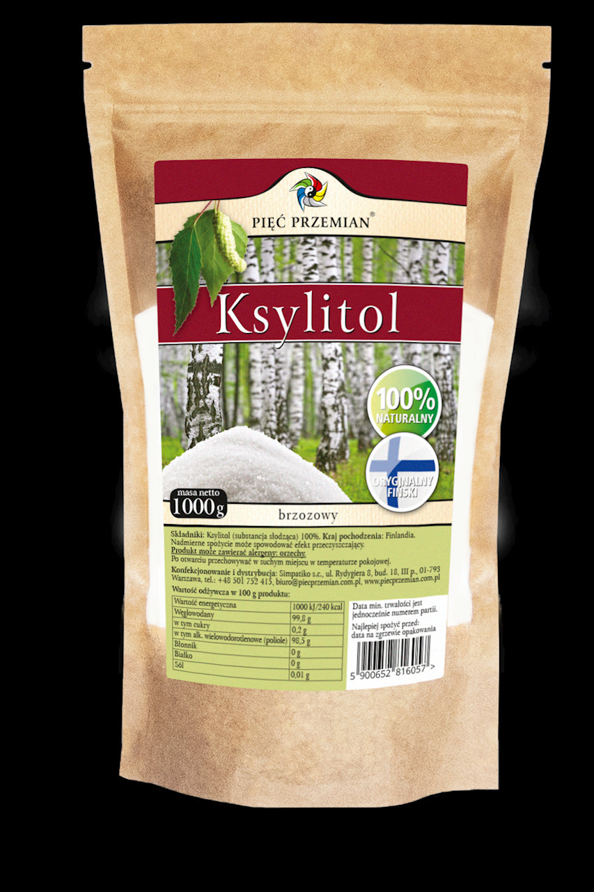 KSYLITOL 1 kg (TOREBKA PAPIEROWA) - PIĘĆ PRZEMIAN (FINLANDIA)-0