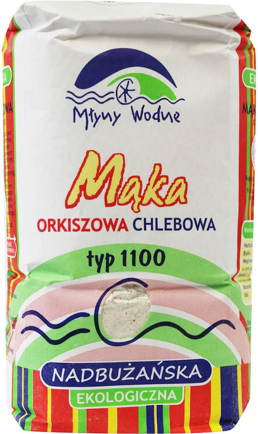 MĄKA ORKISZOWA CHLEBOWA NADBUŻAŃSKA TYP 1100 BIO 1 kg - MŁYNY WODNE (EKO OAZA)-0