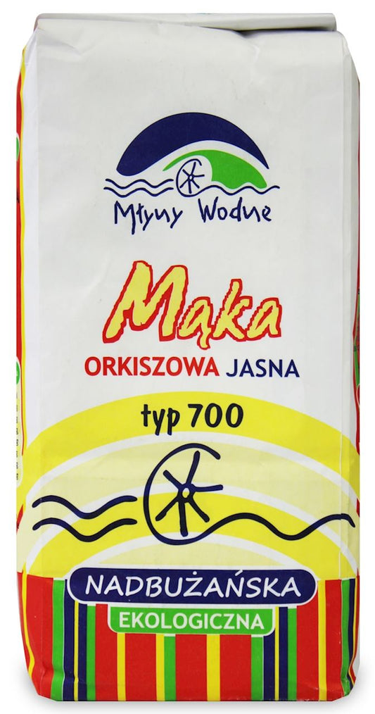 MĄKA ORKISZOWA JASNA NADBUŻAŃSKA TYP 700 BIO 1 kg - MŁYNY WODNE (EKO OAZA)-0