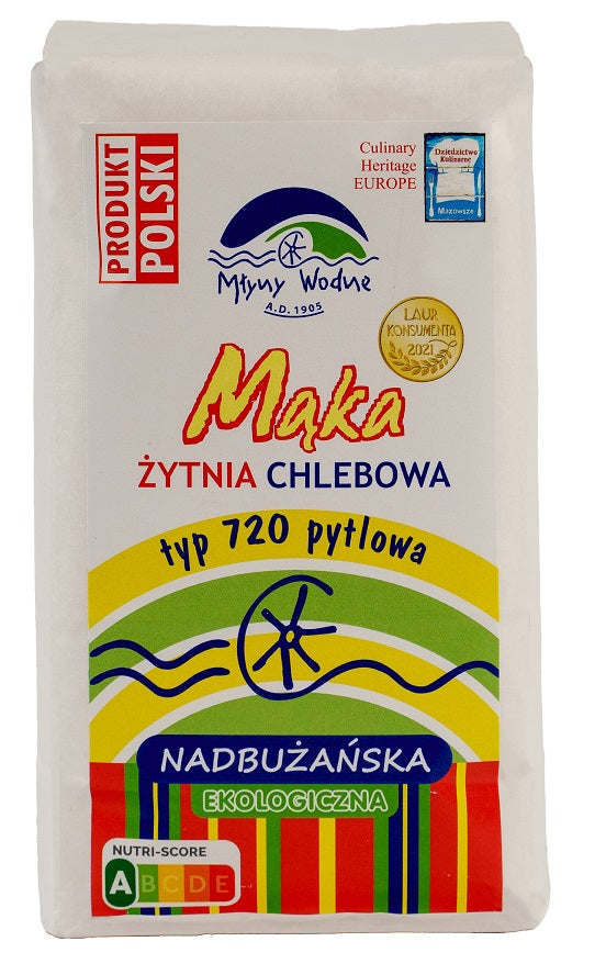 MĄKA ŻYTNIA CHLEBOWA (PYTLOWA) NADBUŻAŃSKA TYP 720 BIO 1 kg - MŁYNY WODNE (EKO OAZA)-0