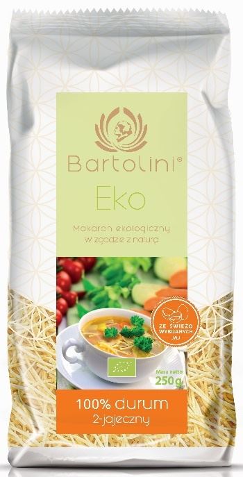 MAKARON (2-JAJECZNY) KRAJANKA CIENKA BIO 250 g - BARTOLINI-0