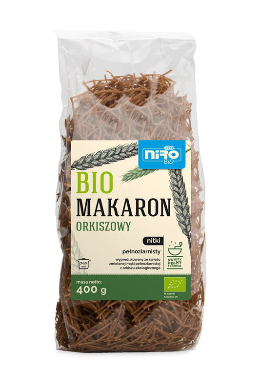 MAKARON (ORKISZOWY RAZOWY) NITKI BIO 400 g - NIRO-0