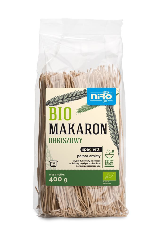 MAKARON (ORKISZOWY RAZOWY) SPAGHETTI BIO 400 g - NIRO-0