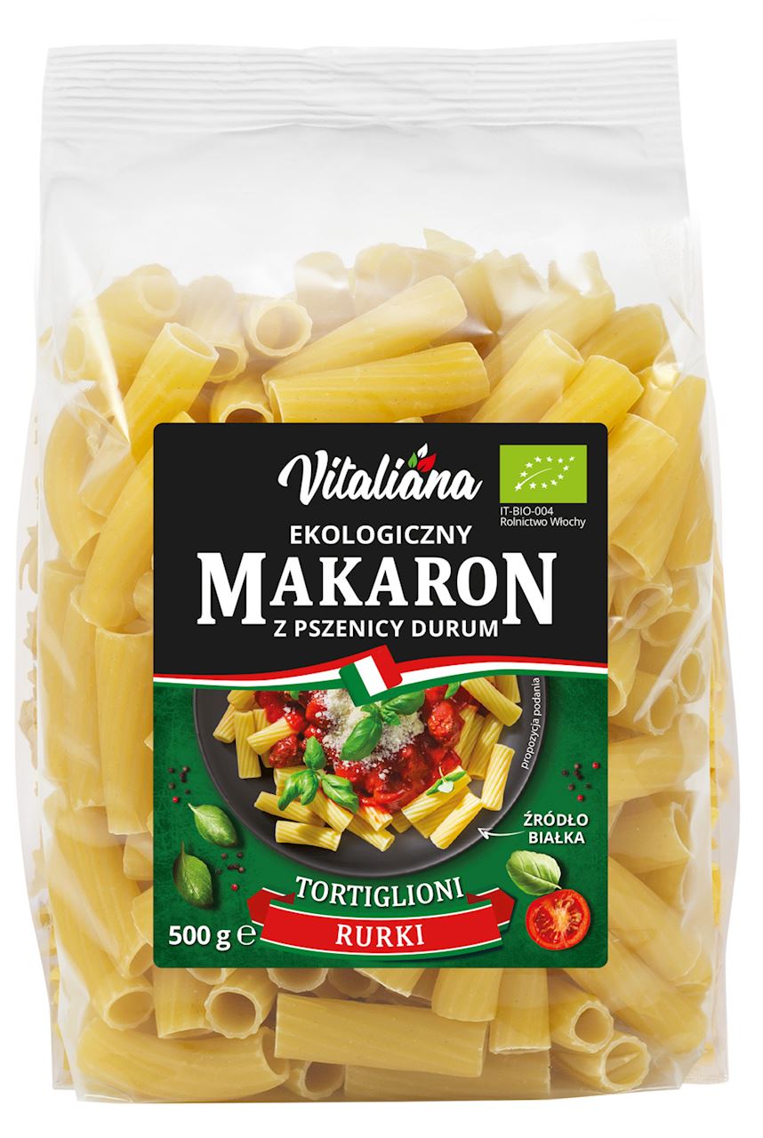 MAKARON (Z PSZENICY DURUM) TORTIGLIONI BIO 500 g- VITALIANA-0