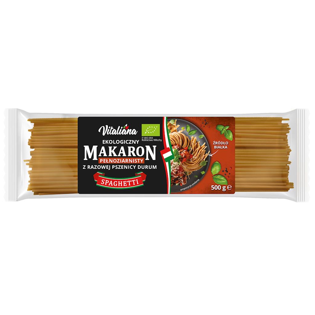 MAKARON (Z RAZOWEJ PSZENICY DURUM) SPAGHETTI BIO 500 g - VITALIANA-0